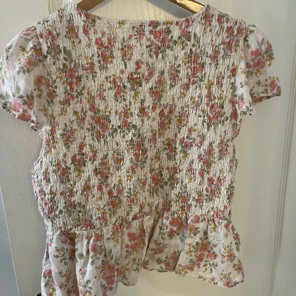 American Eagle Outfitters Floral Smocked Blouse - Picture 2 of 3